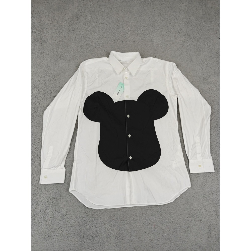 Comme des Garcons x Bearbrick‎ Button Up Mens Medium White Black Graphic New